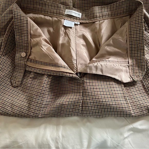 Liz Claiborne Vintage Plaid Brown Dress Pants Classic Style Size 14 - Picture 7 of 13